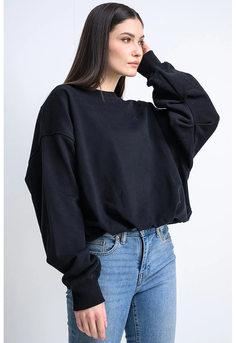 Bluza de trening cu croiala supradimensionata Efem, Negru stins