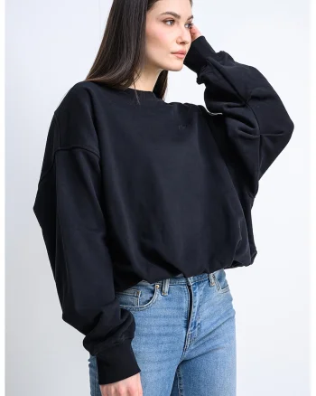 Bluza de trening cu croiala supradimensionata Efem, Negru stins