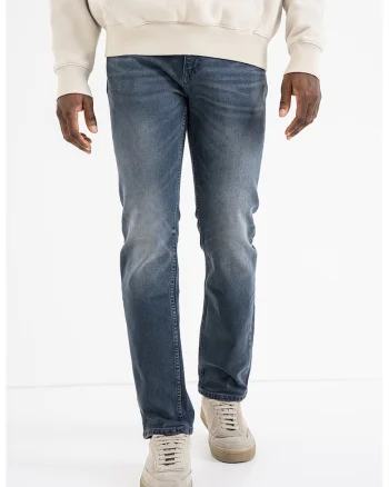 Blugi slim-fit cu aspect decolorat, Albastru prafuit