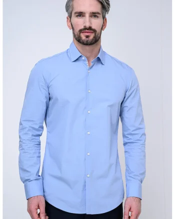 Camasa slim fit din bumbac Koey, Albastru pastel