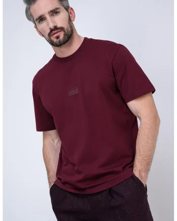 Tricou lejer din bumbac Delastee, Visiniu