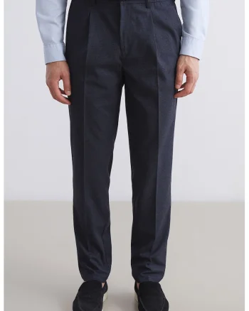Pantaloni regular fit cu pliuri Vision, Albastru ultramarin