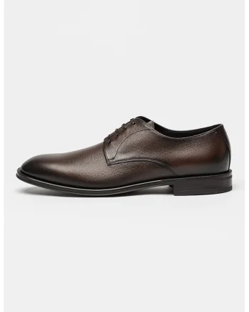 Pantofi Derby de piele Derek, Maro inchis