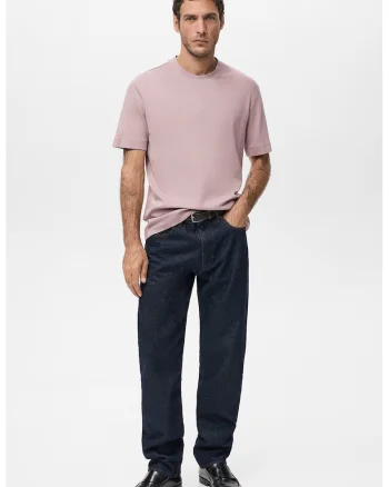 Tricou regular-fit cu model uni, Roz deschis