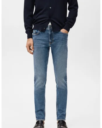 Blugi slim fit, Albastru deschis melange