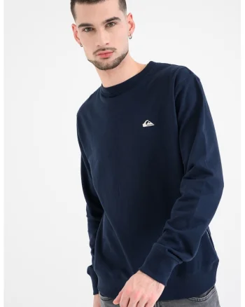 Bluza de trening cu decolteu la baza gatului Basic, Bleumarin