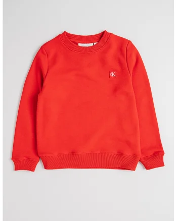 Bluza de trening din bumbac organic cu decolteu la baza gatului, Rosu