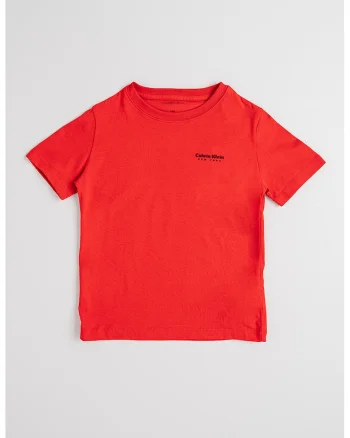 Tricou de bumbac cu logo, Rosu