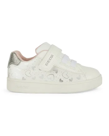 Pantofi sport cu model si velcro, Alb