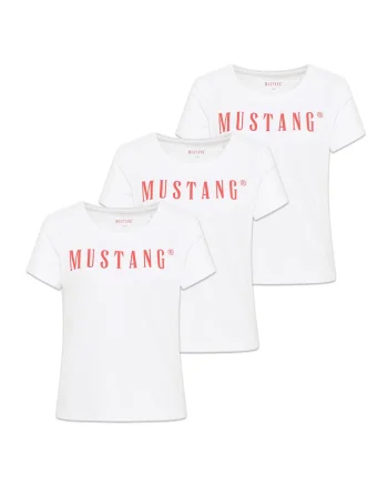 Set de tricouri regular-fit cu decolteu rotund si logo Alma - 3 piese, Alb