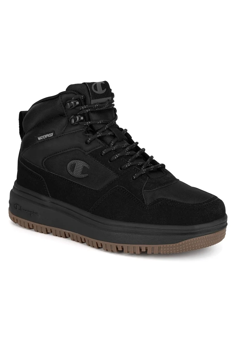 Pantofi sport copii,  negru, material sintetic, design glezna,
