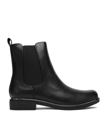 Botine dama,  negru, textil