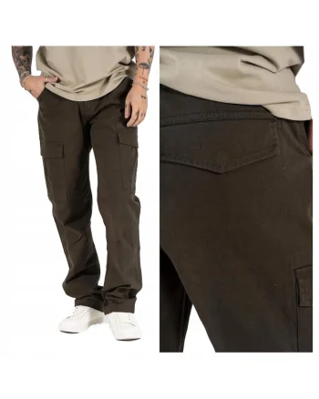 Pantaloni Barbati,  Gerry Cargo, Regular Fit, Talie Medie, Fermoar, Lungi, 5 Buzunare, Bumbac, Elastan, Verde, Verde masliniu
