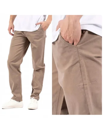 Pantaloni Barbati,  Gerry Chino, Regular Fit, Talie Medie, Fermoar, Lungi, 5 Buzunare, Bumbac, Elastan, Bej, Bej