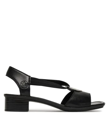 Sandale dama,  62662-01, piele naturala, negru
