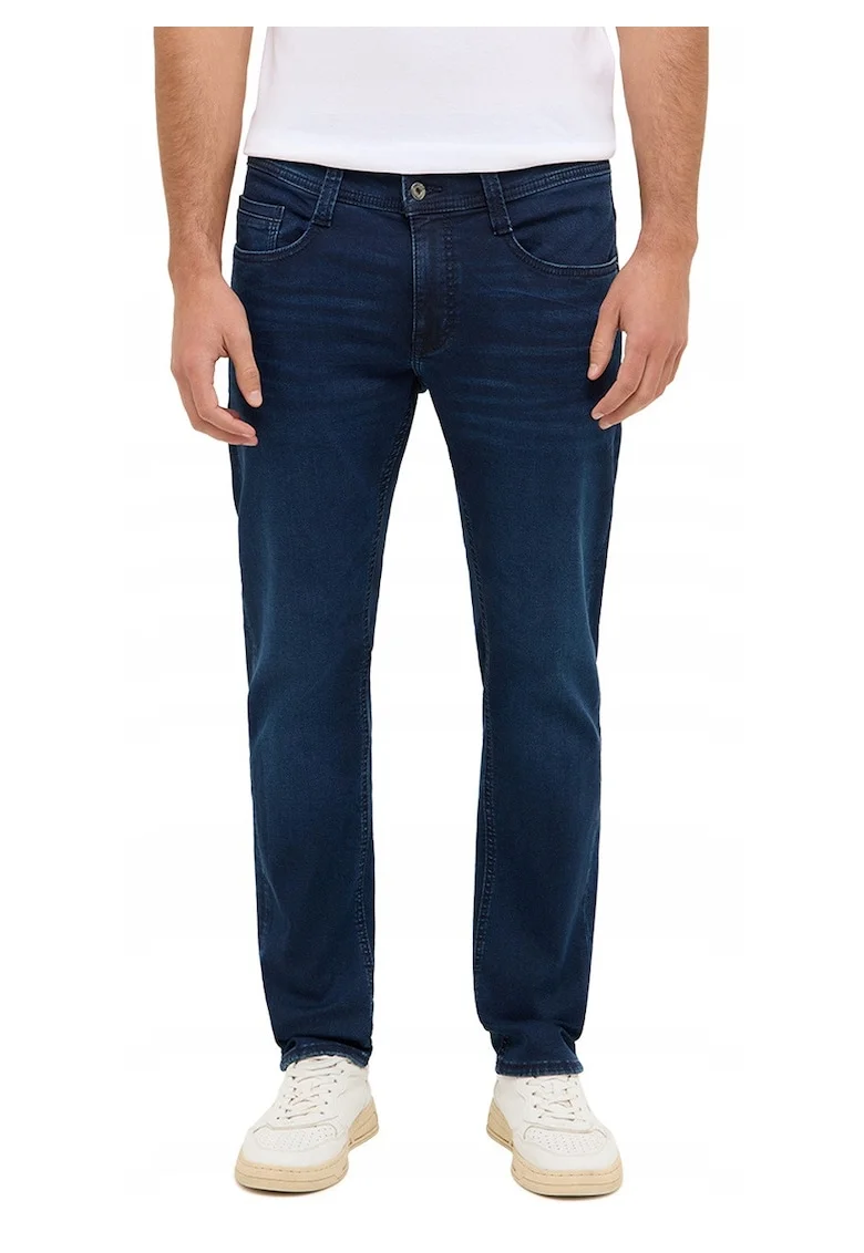 Blugi Barbati,  Oregon Slim K, Slim Fit, Talie Joasa, Fermoar, Lungi, 5 Buzunare, Bumbac, Elastan, W32-L32 US, Albastru