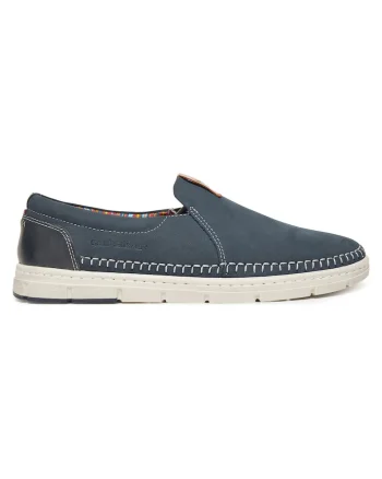 Mocasini barbati  STONE2-21 MB, piele naturala, bleumarin,