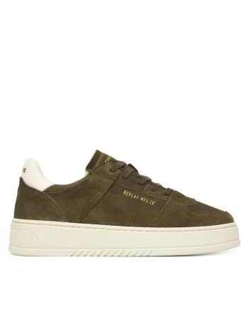Tenisi barbati  Mil Green 039, piele naturala, kaki