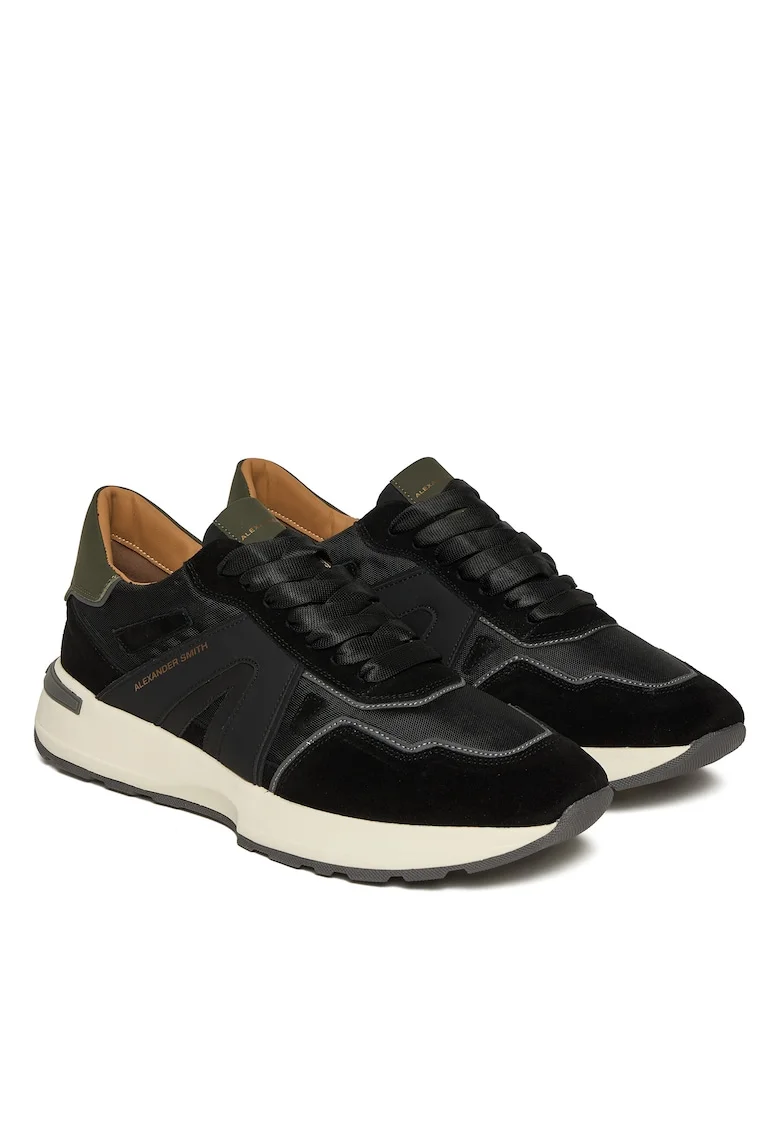 Tenisi barbati,  Black Military, piele naturala, negru