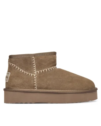 Ghete  W PLS500, piele naturala, bej, Bej