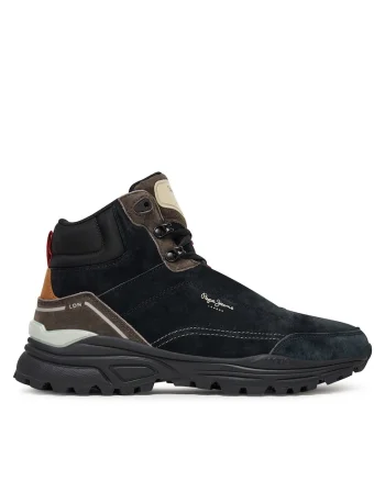 Ghete barbati  Ebonised Grey, piele naturala, Negru