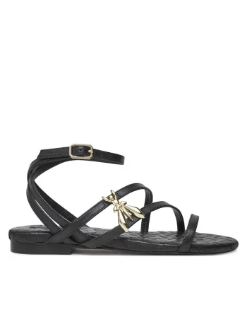 Sandale dama,  K103, piele naturala, negru, Negru