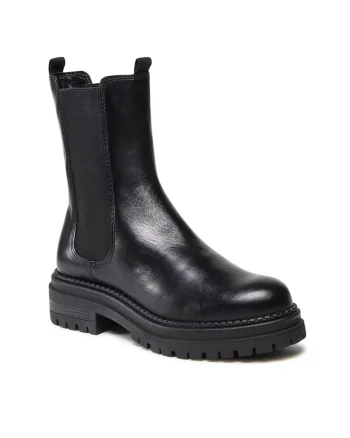 Botine dama  Piele naturala, CEO-RST-WHETHER-02, Negru