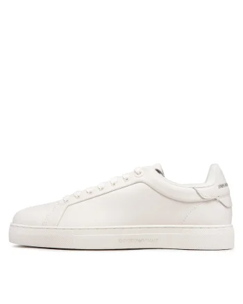 Tenisi barbati,  Off White, piele naturala, alb