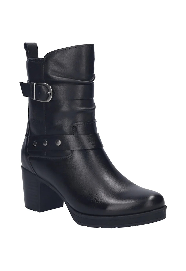 Botine femei,  Gloria 07, piele naturala, negru, marimea