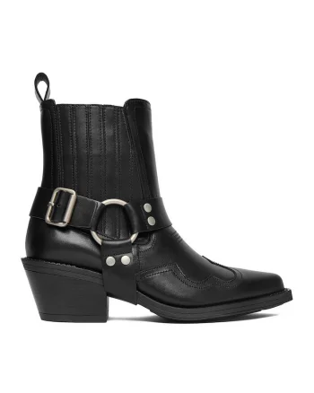 Ghete cowboy dama  piele naturala, negru