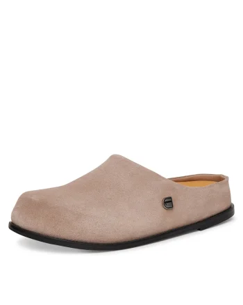 Papuci dama,  bej, piele naturala