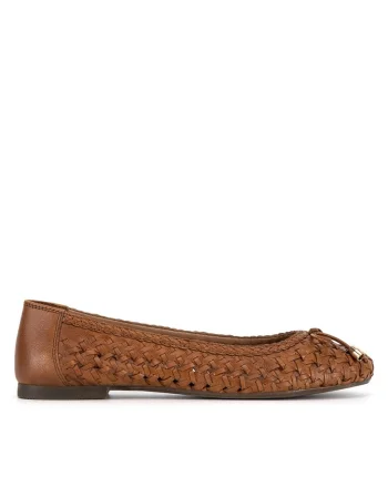 Balerini dama,  piele naturala, maro,
