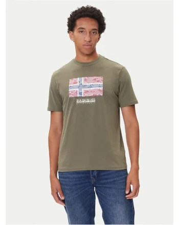 Tricou barbati  kaki, bumbac