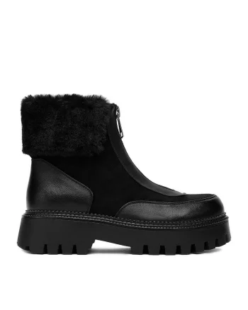 Botine dama 19001-1,  Textil, Negru