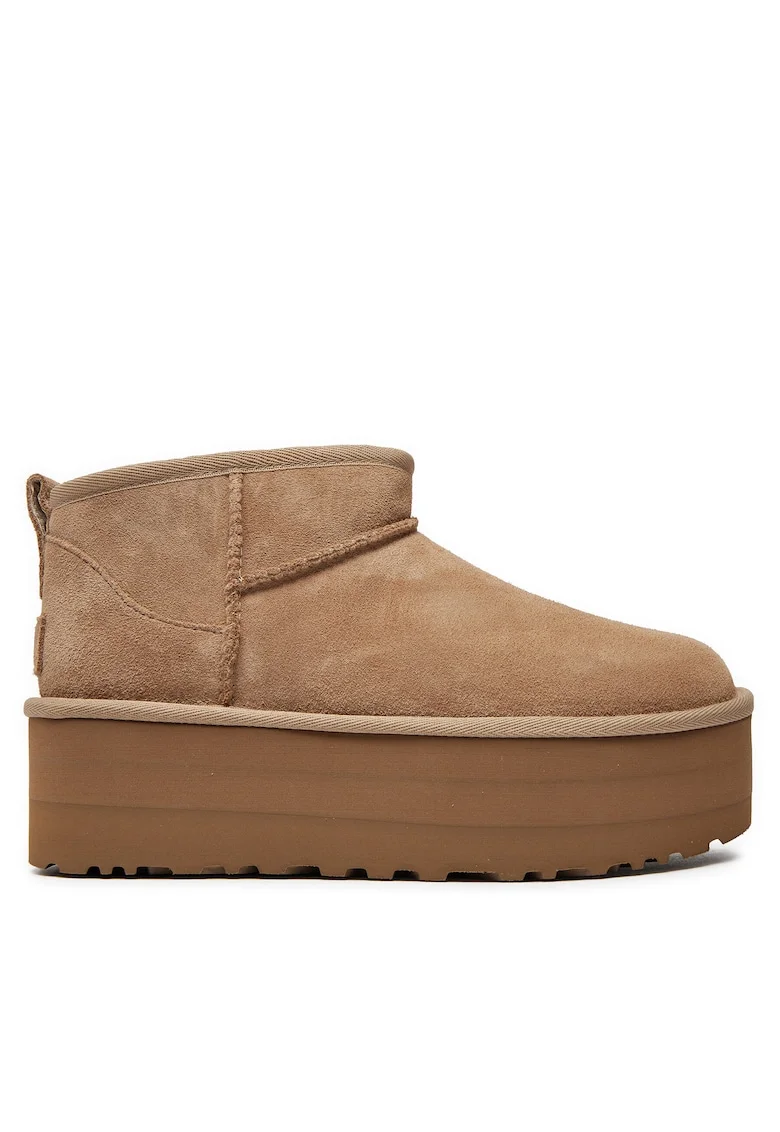 Ghete dama  San Classic Ultra Mini P, piele naturala, maro,