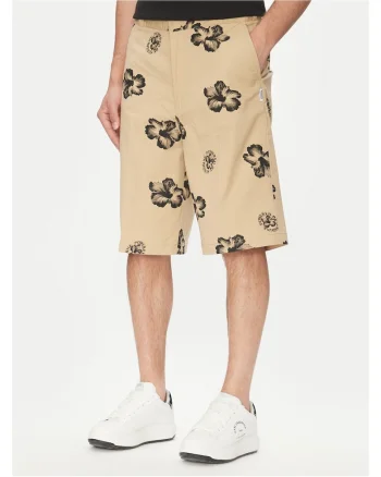 Pantaloni scurti  bej, material usor,