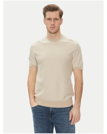 Tricou barbat  bej, bumbac