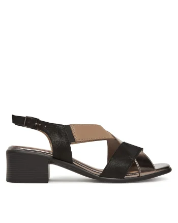 Sandale dama,  model WI23-POSITANA-01, piele naturala, negru