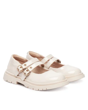 Pantofi copii,  fete, crem, piele ecologica