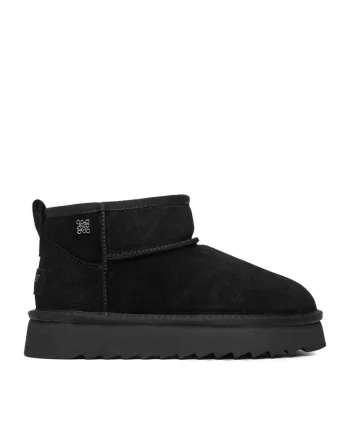 Ghete dama,  de iarna, piele naturala, negru