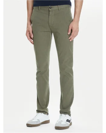 Pantaloni barbati  chinos, verde, bumbac