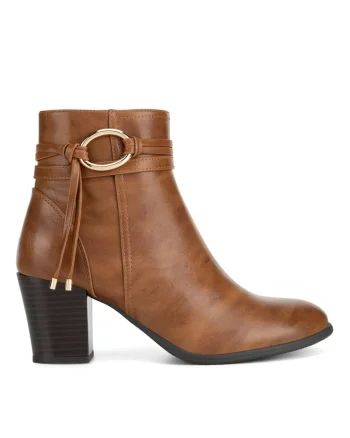 Botine dama  maro, piele ecologica, Maro