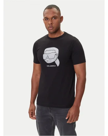 Tricou barbati  imprimeu, negru, bumbac