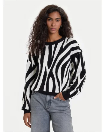 Pulover dama  alb/negru