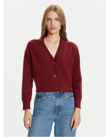 Cardigan dama  visiniu, pulover tricotat