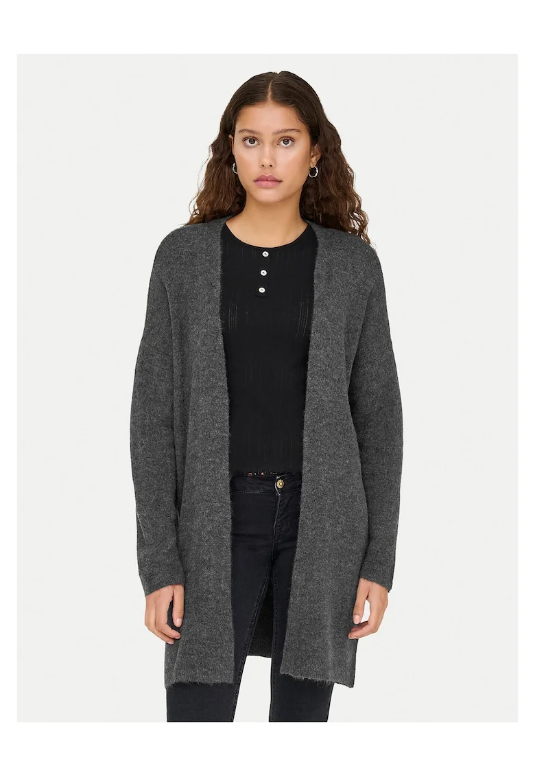 Cardigan dama,  gri, pulover din tricot