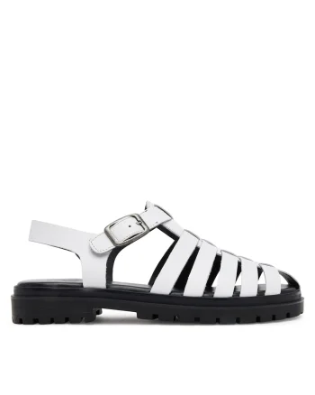 Sandale dama,  piele naturala, alb