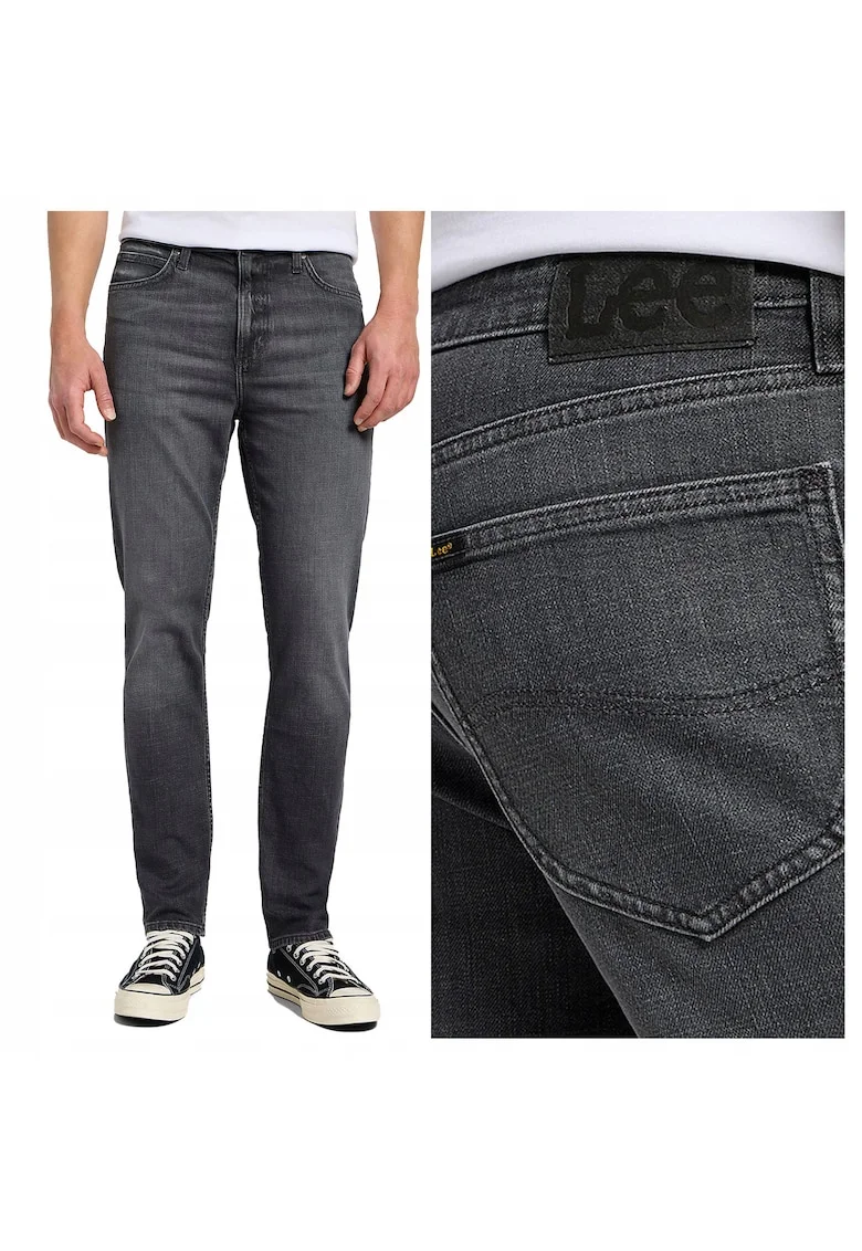 Blugi Barbati,  Austin, Regular Fit, Talie Medie, Fermoar, Lungi, 5 Buzunare, Bumbac, Gri, Gri
