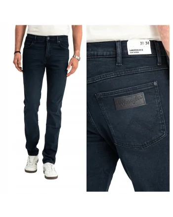 Blugi Barbati,  Larston, Slim Fit, Talie Joasa, Fermoar, Lungi, 5 Buzunare, Bumbac, Albastru, Albastru
