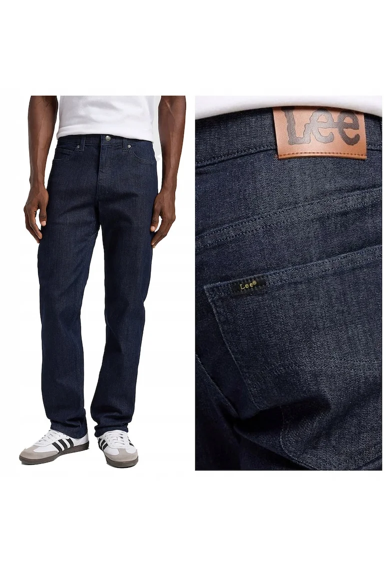 Blugi Barbati,  X, Regular Fit, Talie Medie, Fermoar, Lungi, 5 Buzunare, Bumbac, Albastru, Albastru